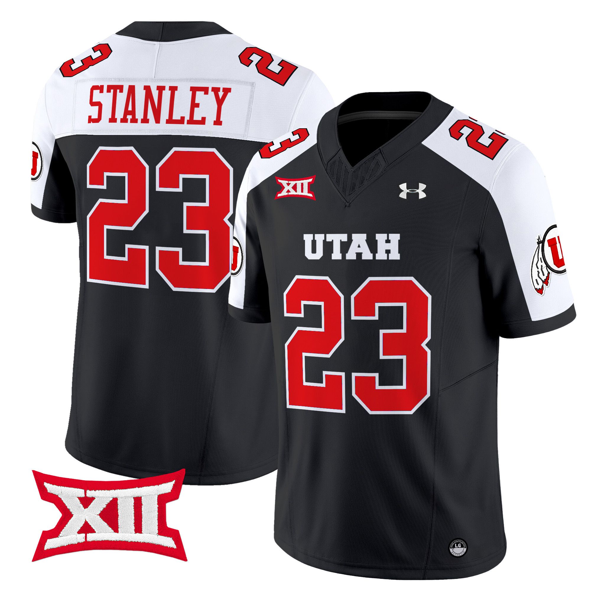 Men Utah Utes #23 Stanley Black 2024 Vapor Limited NCAA Jersey style 1